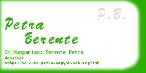 petra berente business card